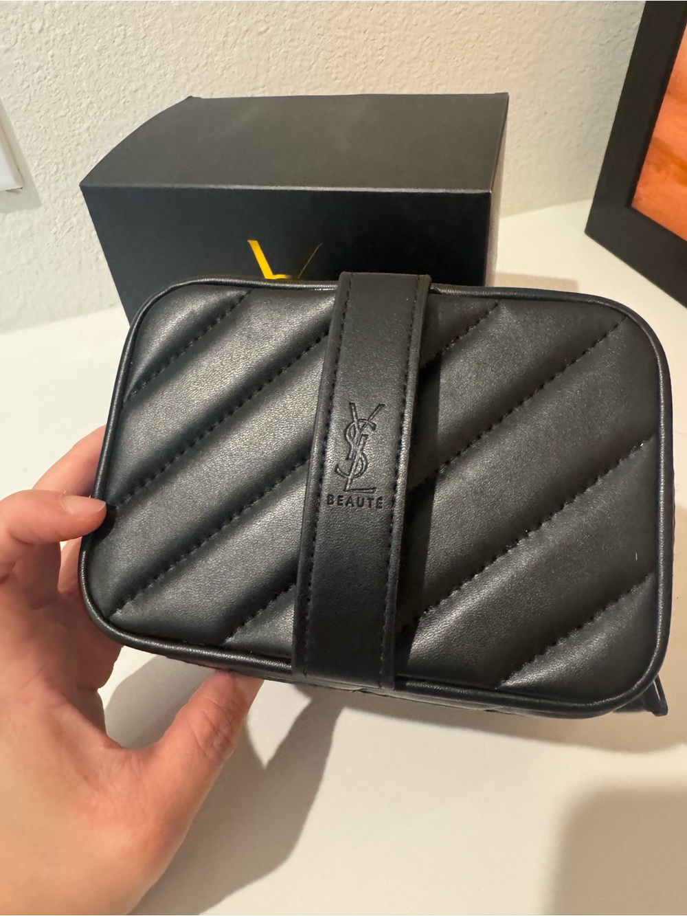 Yves Saint Laurent Beauty Black Quilted cosmetic bag with free bronzer - Picture 3 of 10